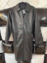 Load image into Gallery viewer, Black Leather Coat