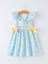 Load image into Gallery viewer, "MAMA'S BESTIE "Daisy Smocked Ruffle Dress: