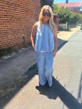 Load image into Gallery viewer, Washed Denim Tank & Wide-Leg Pants Set