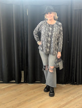 Load image into Gallery viewer, Black and Gray Curvy Top