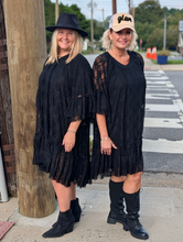 Load image into Gallery viewer, Sheered Black Lace Tunic