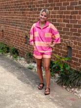 Load image into Gallery viewer, Pink Striped Short Set