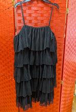 Load image into Gallery viewer, Tiered Tulle Mini Black Dress