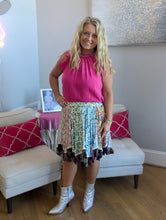 Load image into Gallery viewer, Festival Gathered Lace Mini Skirt