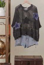 Load image into Gallery viewer, Distressed Star Denim Top
