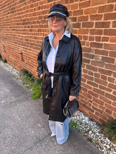 Load image into Gallery viewer, Black Leather Coat
