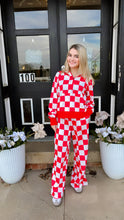 Load image into Gallery viewer, Red Plaid Two Piece Pant Set
