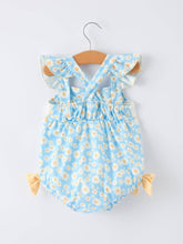 Load image into Gallery viewer, "MAMA'S BESTIE "Daisy Smocked Baby Girl Romper
