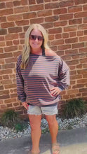 Load and play video in Gallery viewer, Navy striped shirt
