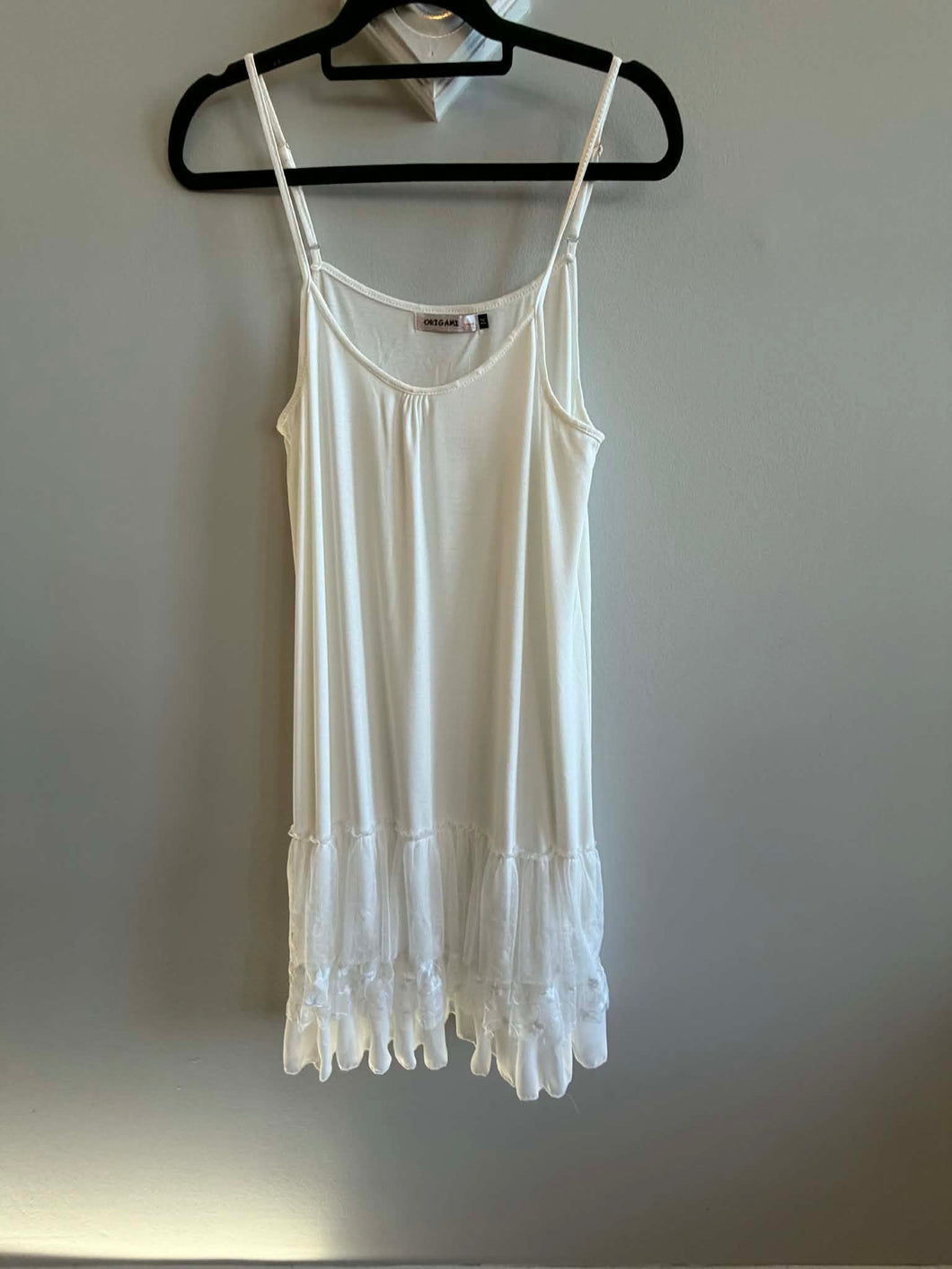 long dress extender Cotton A-Line Skirt Extender with Tiered Lace Ivory / M