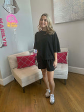 Load image into Gallery viewer, Black Mineral Washed Short Set
