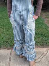 Load image into Gallery viewer, Stripe Floral Overalls
