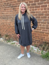 Load image into Gallery viewer, Charcoal Hoodie Dress
