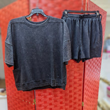 Load image into Gallery viewer, Black Mineral Washed Short Set
