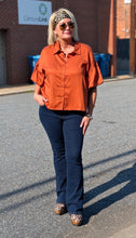Load image into Gallery viewer, Brown Tencel Puff Sleeve
