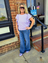 Load image into Gallery viewer, Lavender Ruffled Top
