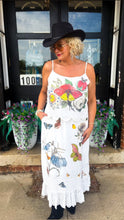 Load image into Gallery viewer, Butterfly Flower Print Eyelet Tank Dress
