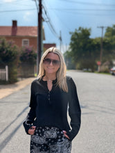 Load image into Gallery viewer, Waffle Henley BLACK
