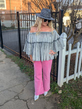 Load image into Gallery viewer, Charcoal off shoulder top
