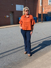 Load image into Gallery viewer, Brown Tencel Puff Sleeve
