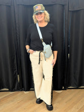 Load image into Gallery viewer, Cream and Camo Wide Leg Pants
