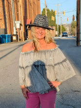 Load image into Gallery viewer, Charcoal off shoulder top
