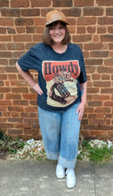 Load image into Gallery viewer, Howdy Black Mineral Washed Tee
