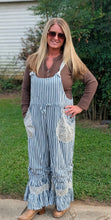 Load image into Gallery viewer, Stripe Floral Overalls
